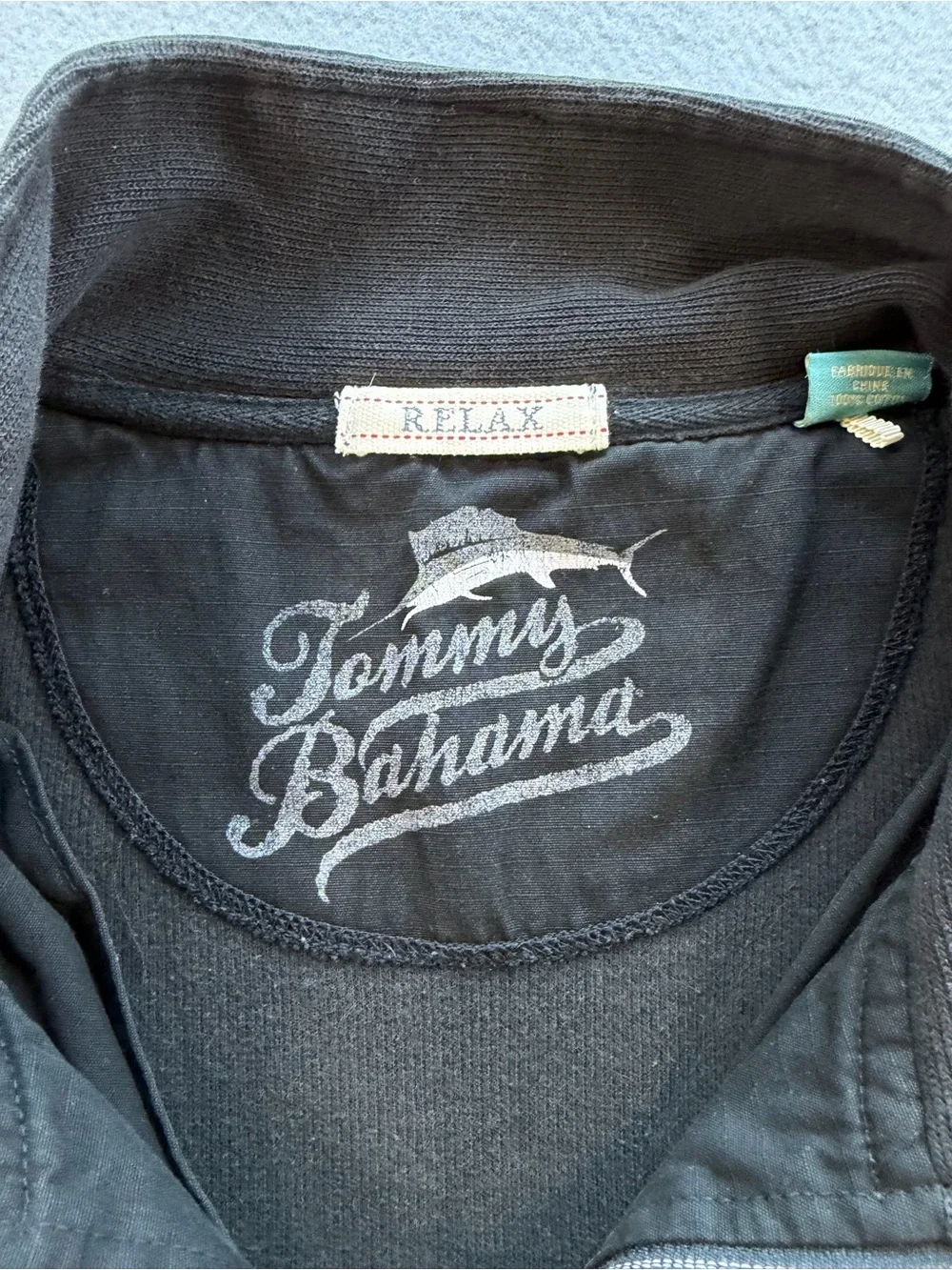 Tommy Bahama Relax 1/4 Zip Sweatshirt Black XXL 100% Cotton